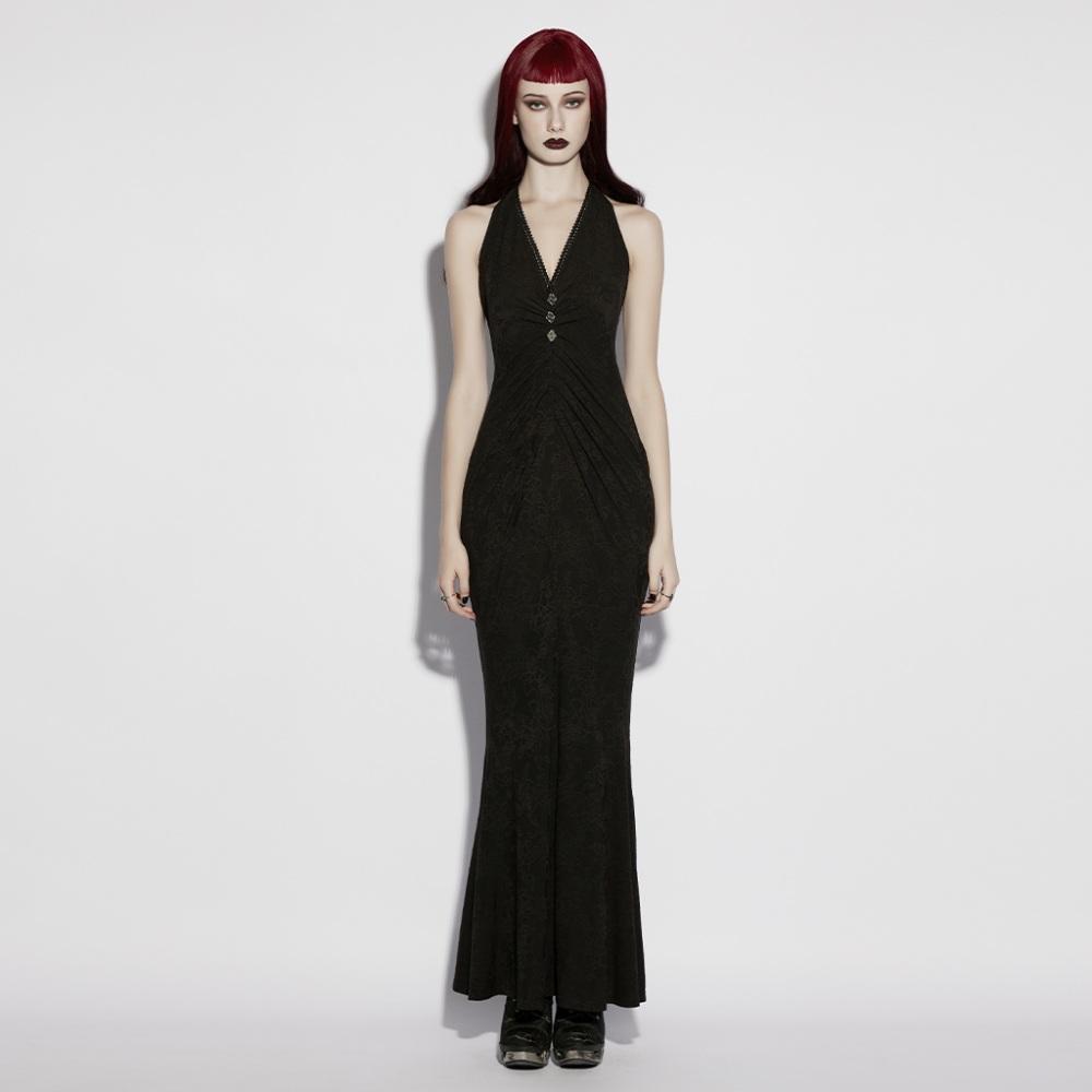 Punk Rave - Midnight Siren Langes Kleid - Schwarz
